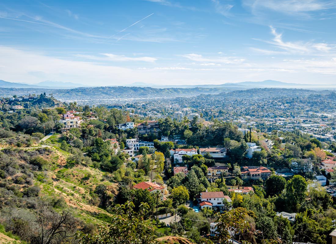 About Our Agency - An Aerial View of the Downtown Los Angeles Skyline in California